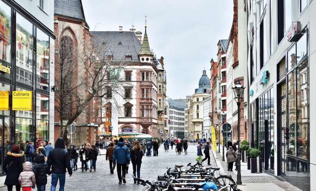The charming historical centre of Leipzig, Germany.