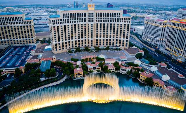 The Bellagio Fountains in Las Vegas, USA.