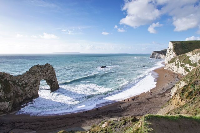 Durdle Door in Dorset, England.