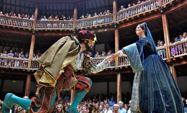 Inside Shakespeare's Globe theatre, London.