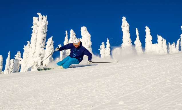 Skiing the Snow Ghosts at Big White.