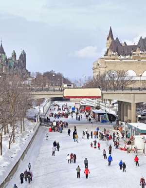 Ottawa's Rideau Canal in winter.