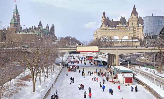 Ottawa's Rideau Canal in winter.