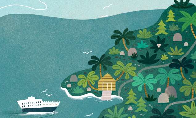 Pitcairn Island, only accessible by boat.