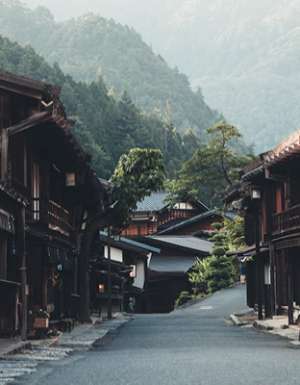 Japanese village with Ryokan houses