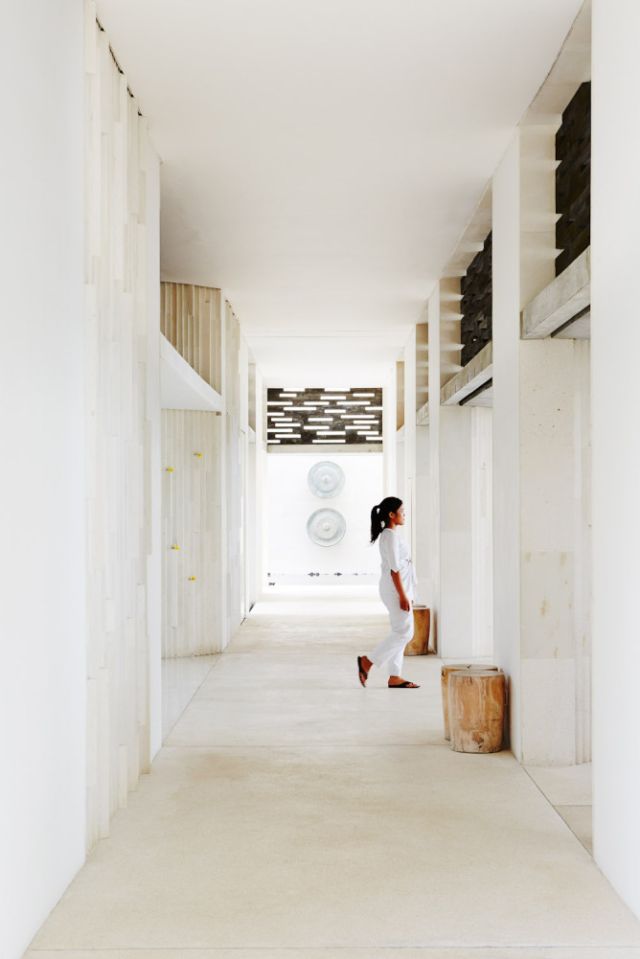 Alila resort’s serene white interiors.