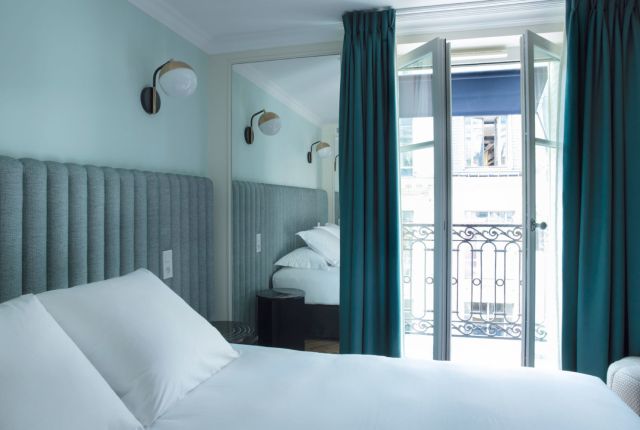 Guest rooms at Hotel Bachaumont, Paris.
