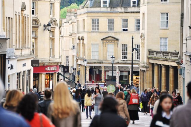 Bath's shopping precinct, Milsom Street.
