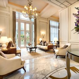 Singapore Fullerton Hotel Presidentail Suite living room marble floor