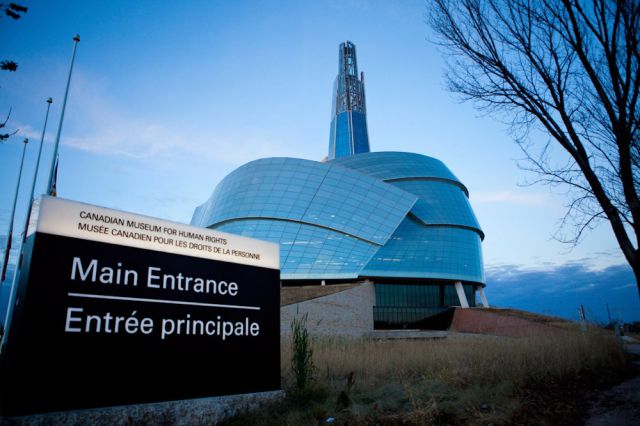 The Museum of Human Rights Winnipeg waterfront