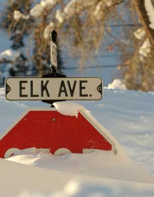 Aspen Colorado deep snow in town