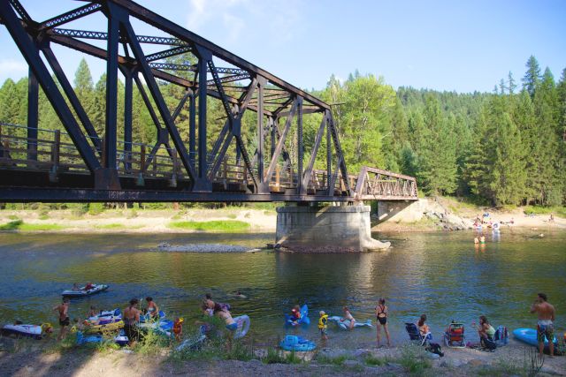 River tubing in British Columbia, Canada.