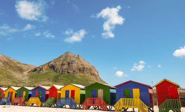Beachhouses at Muizenberg Beach, Cape Town