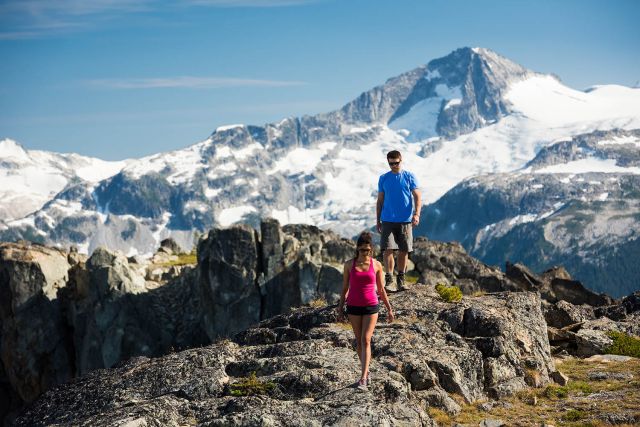 Alpine hiking on Whistler Mountain, Canada.