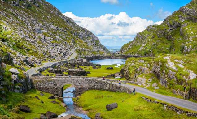 Scenic view of Gap of Dunloe, in County Kerry, Killarney.