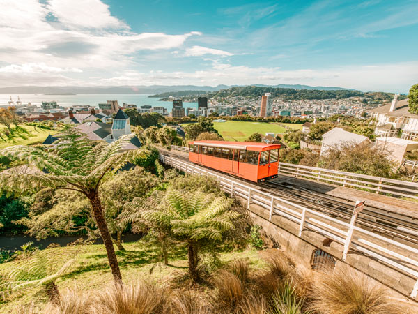 A cable car in Wellington, New Zealand