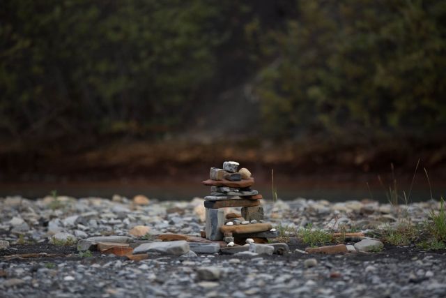 inukshuk: Rock River campground Yukon