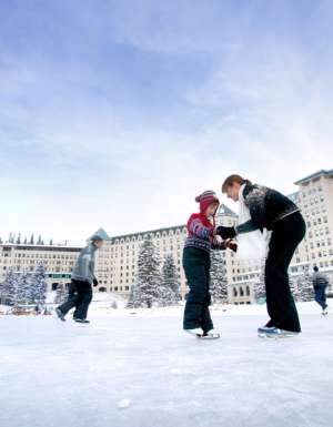 Frozen Lake Chateau Lake Louis
