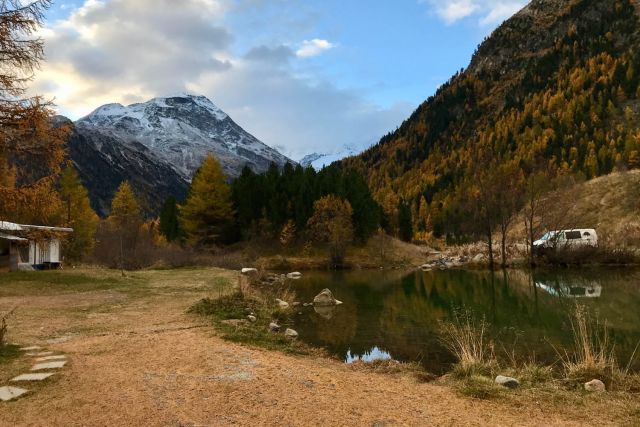 Switzerland by van campervan alps Morteratsch glacier