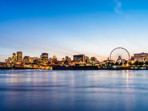 Montreal skyline at sunset
