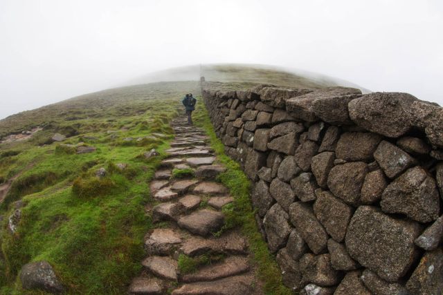 Rostrevor Mourne Wall in Mourne Mountains.