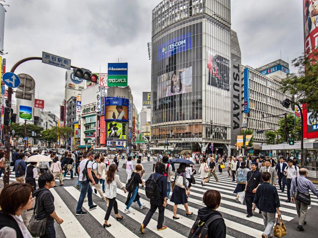 the Shibuya Crossing, Japan