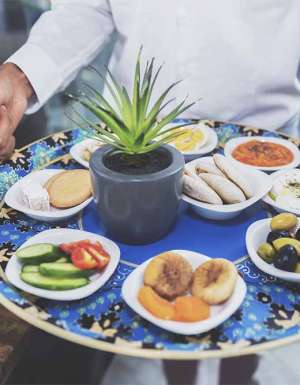 Delicious middle eastern food platter