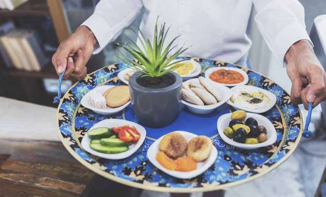 Delicious middle eastern food platter