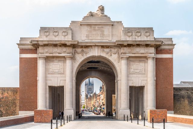 Front view of Menin gate at Ypres Belgium
