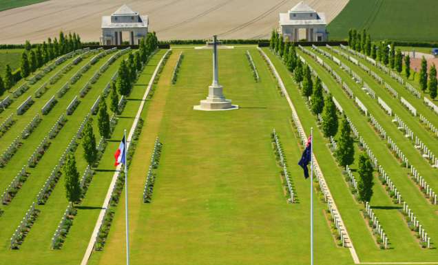 Australian military cemetery of the first world war at villers bretonneux