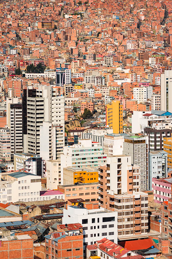 Residential neighborhood in La Paz Bolivia