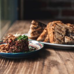 Steak tartare and fresh charred sourdough at Fete
