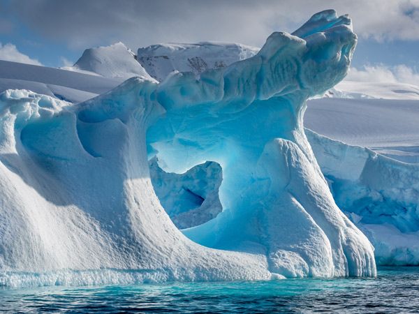 Weather eroded iceberg in Antarctica