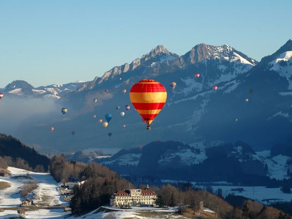 Hot air balloons festival at Chateau-D'oex