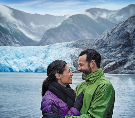 Couple cruising in Alaska