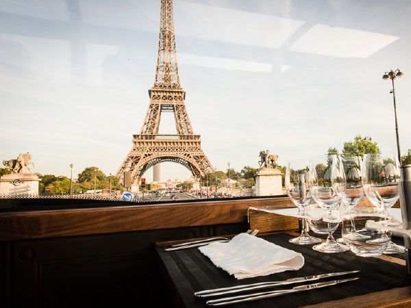 Gaze upon the Eiffel Tower as you pass aboard Bustronome