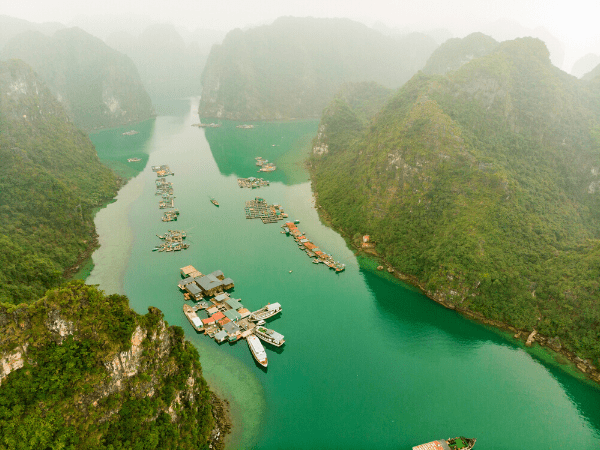Cua Van Floating Village in Halong Bay