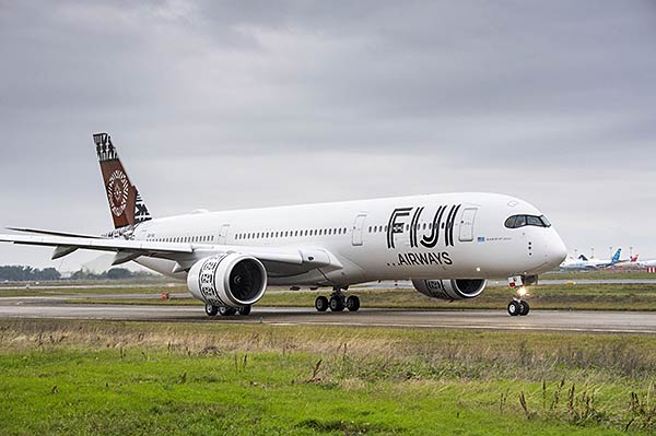 Fiji Airways' A350 departing Toulouse for Fiji
