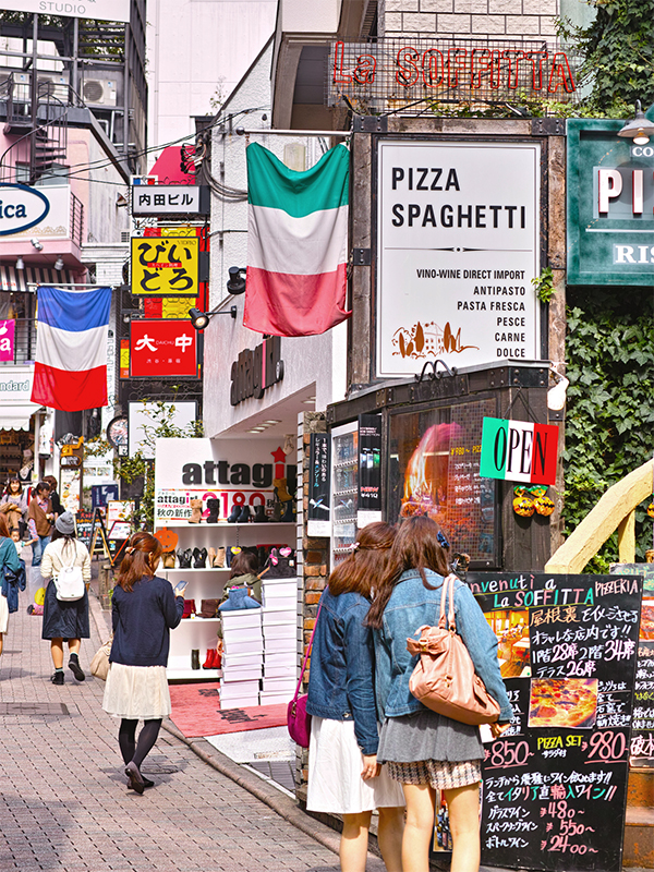 Pizza pasta in Shibuya