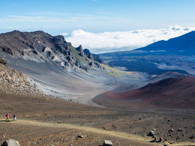 the Haleakalā crater in Hawaii