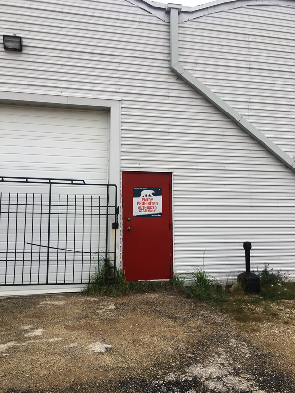The entry to the Polar Bear Holding Facility in Churchill.