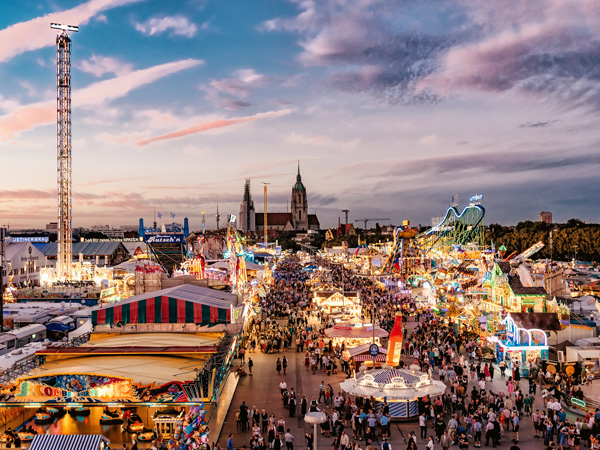The Oktoberfest fairground in Munich, Germany