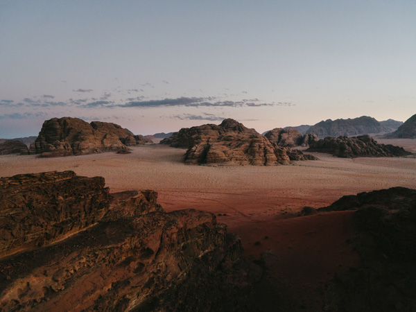 A majestic view of Wadi Rum Desert in Jordan.