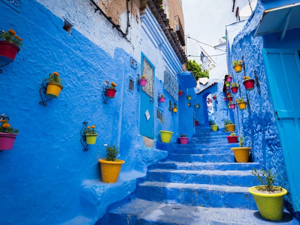 Alleyway in Chefchaouen, Morocco