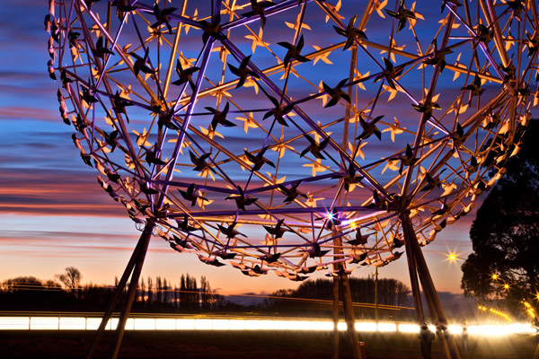 Fanfare, by Neil Dawson is a six-storey-high sphere
