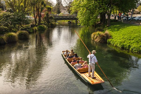 Punting on the Avon River Christchurch