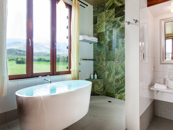 Hapuku Lodge + Tree Houses in Kaikoura on the east coast of the South Island.
