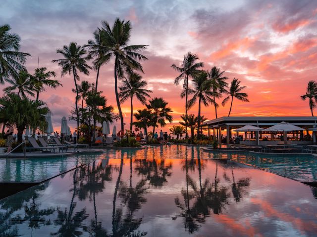 a lagoon-style pool at Sheraton Fiji Golf & Beach Resort