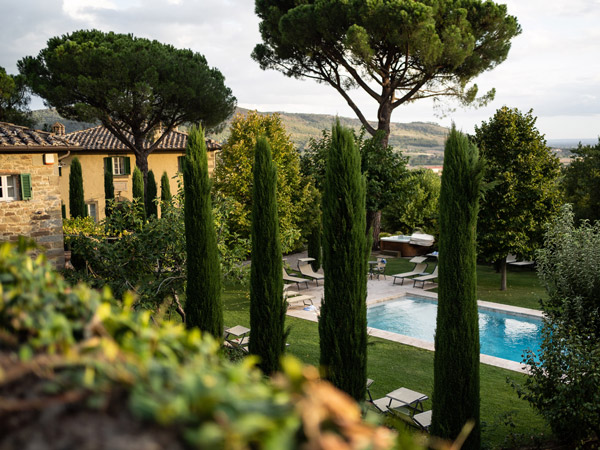 a pool surrounded by lush greenery at Villa Laura