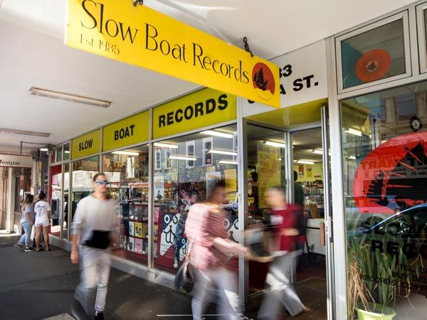 Slow Boat Records is a Cuba Street institution in Wellington.